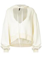 Unravel Project Hooded Cut-out Jumper - White