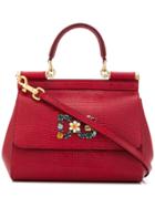 Dolce & Gabbana Bouquet Brooch Tote Bag - Red