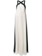 Halston Heritage - Halterneck Maxi Dress - Women - Polyester - 2, White, Polyester