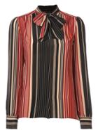 Giambattista Valli Pussy Bow Striped Blouse - Black