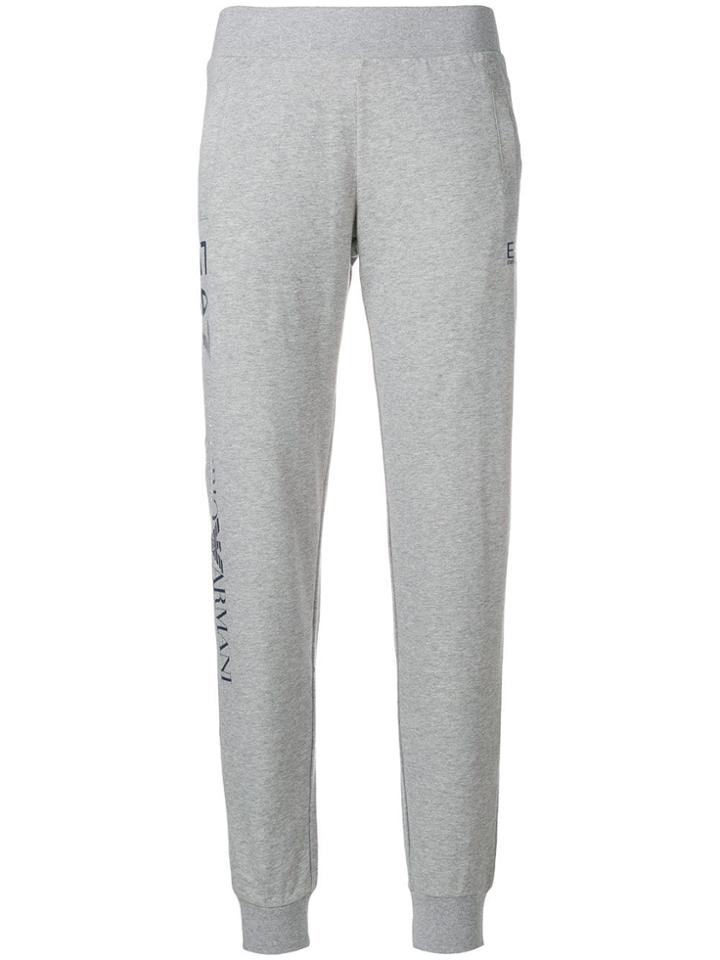 Ea7 Emporio Armani Logo Trim Track Pants - Grey