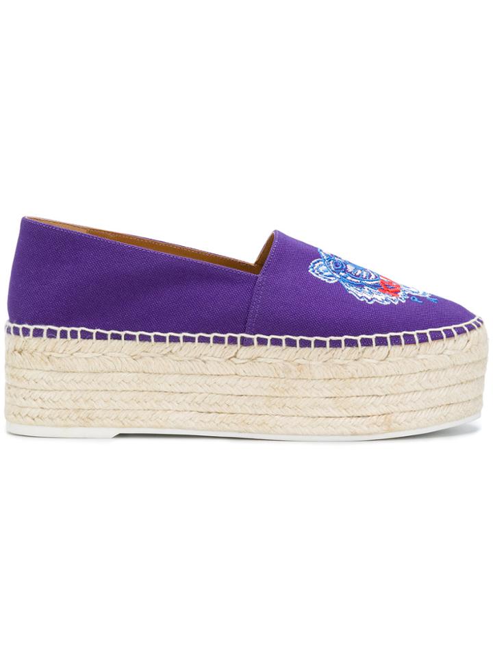 Kenzo Platform Tiger Espadrilles - Pink & Purple