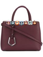 Fendi - Petite 2jours Tote With Flower Appliqués - Women - Leather - One Size, Pink/purple, Leather