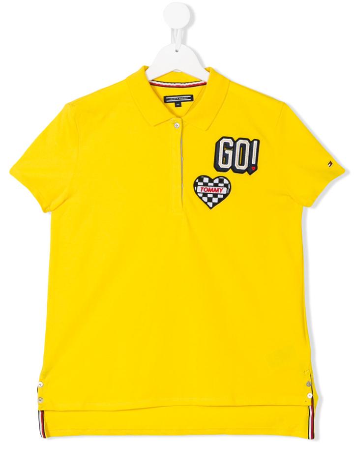 Tommy Hilfiger Junior Teen Racing Badge Polo Shirt - Yellow & Orange