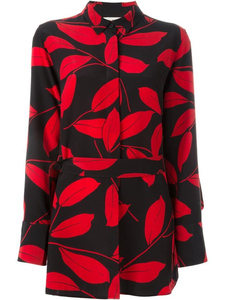 Marni Leaf Print Shirt, Women's, Size: 42, Black, Silk