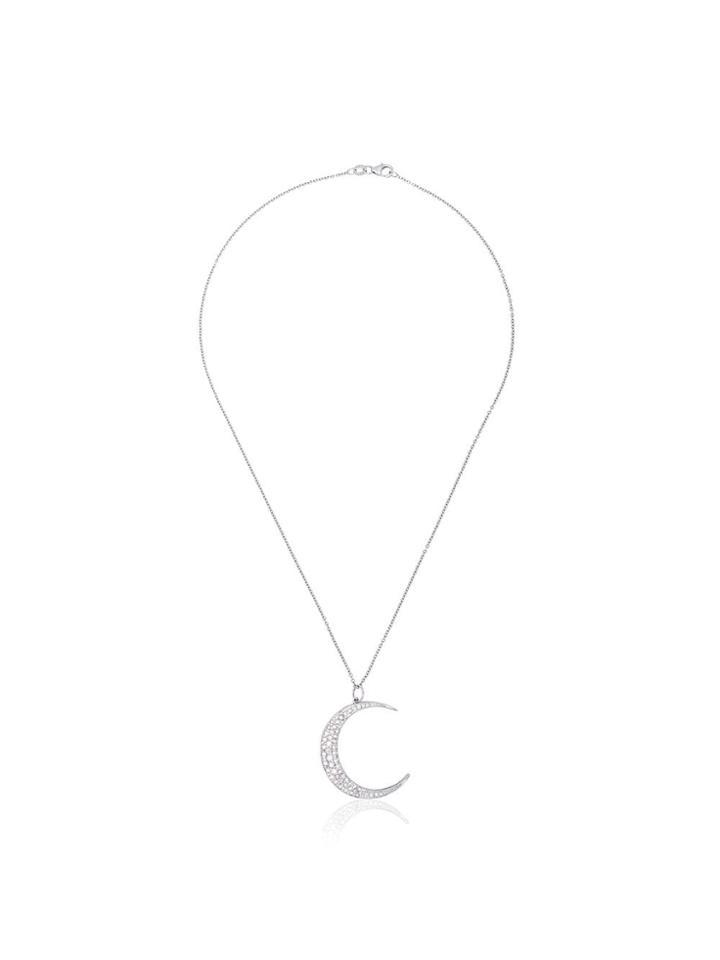 Andrea Fohrman Luna White Gold And Diamond Necklace - Silver