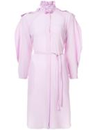 Nina Ricci Ruffle Neck Dress - Pink & Purple