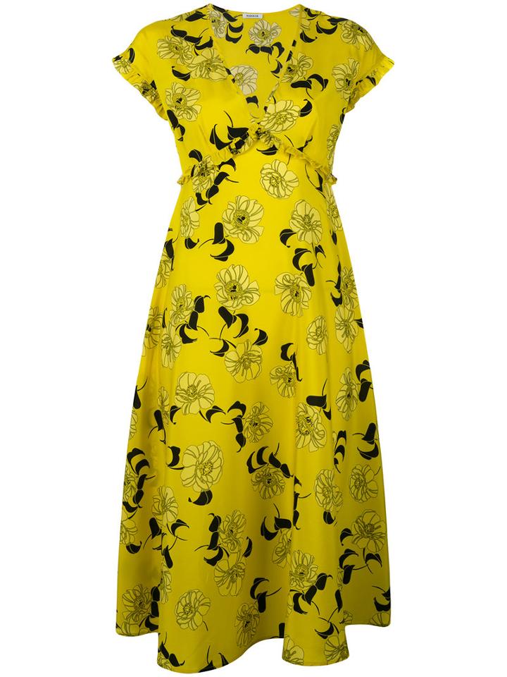 P.a.r.o.s.h. Floral Print Dress, Women's, Size: Xs, Yellow/orange, Silk/spandex/elastane