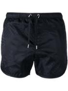 Neil Barrett Tonal Print Swim Shorts, Men's, Size: Large, Black, Polyester