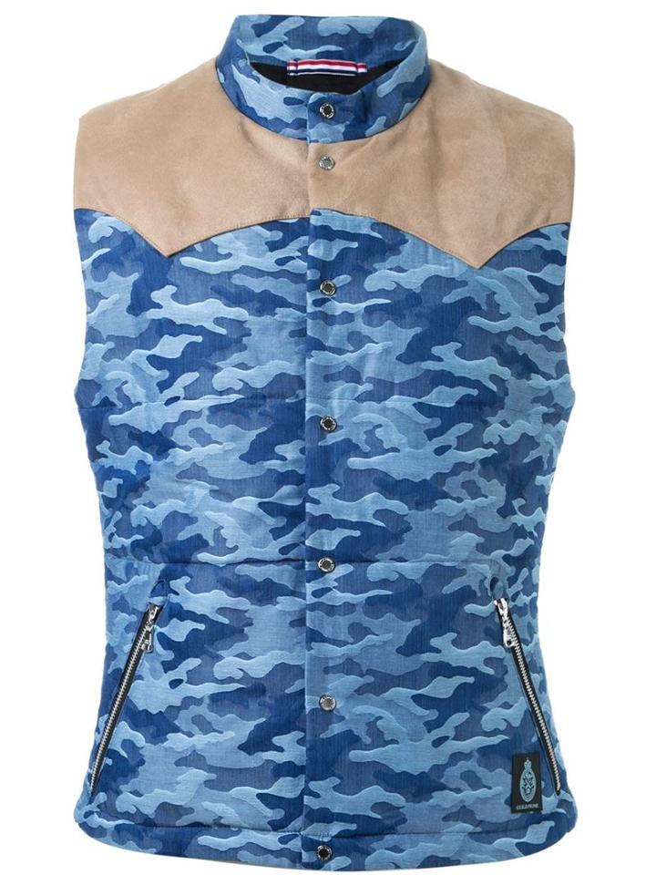 Guild Prime Shoulder Panel Detail Camouflage Padded Sleeveless Jacket