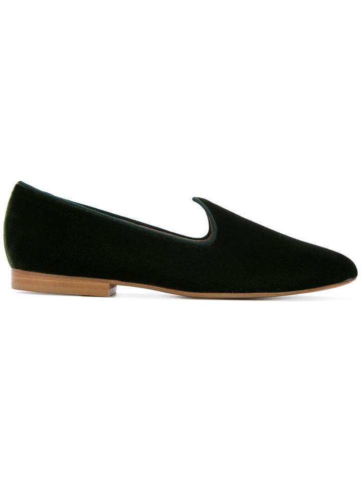 Le Monde Beryl Venetian Velvet Slippers - Green