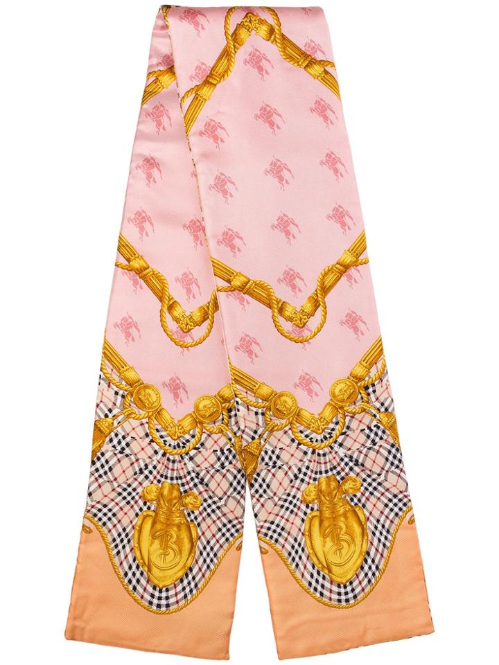 Burberry Archive Scarf Print Silk Puffer Scarf - Pink & Purple