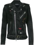 Amiri - Distressed Biker Jacket - Men - Silk/cotton/tencel - L, Black, Silk/cotton/tencel