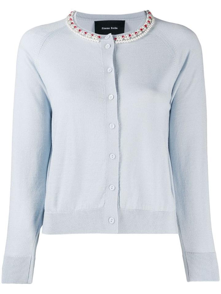 Simone Rocha Fine Knit Cardigan - Blue