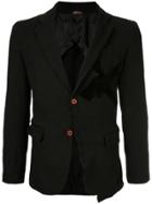 Comme Des Garçons Vintage Chest Appliqué Fitted Blazer - Black