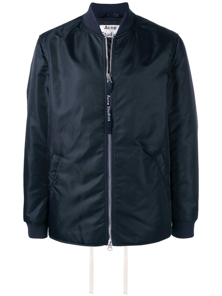 Acne Studios Straight Hem Bomber Jacket - Blue