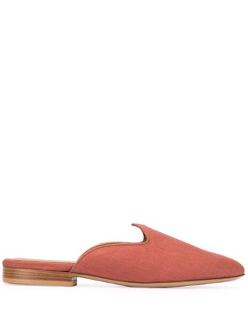 Le Monde Beryl Velvet Venetian Mules - Red