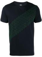 Fendi Jacquard Logo T-shirt - Blue