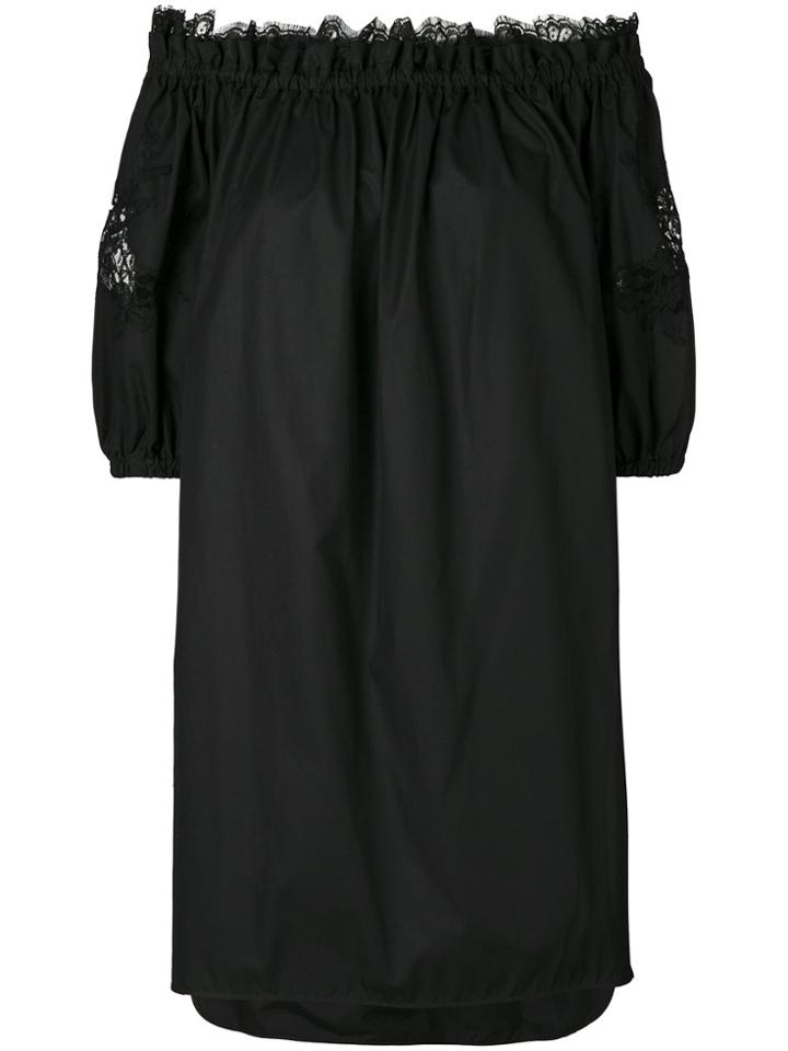 Ermanno Scervino Lace Trim Bardot Day Dress - Black