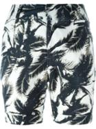 Steffen Schraut Palm Print Bermuda, Women's, Size: 40, Black, Polyester/viscose