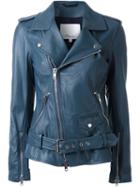 3.1 Phillip Lim Classic Biker Jacket, Women's, Size: 2, Blue, Leather