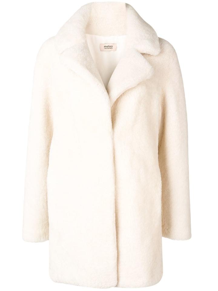 Yves Salomon Meteo Lamb Fur Coat - White