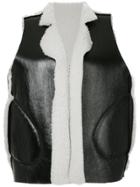 Zambesi Overlapped Shearling Vest - Black
