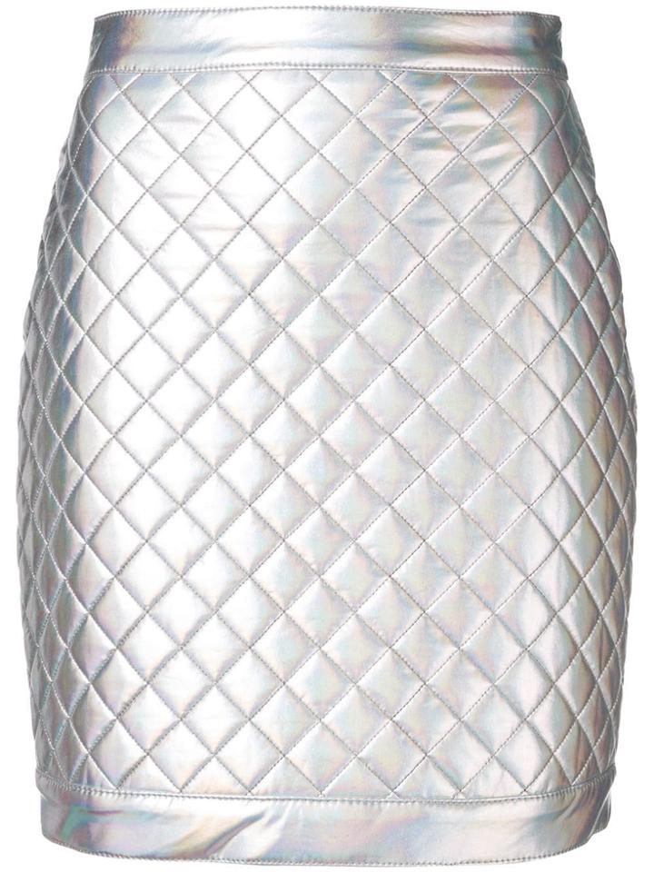 Balmain Quilted Mini Skirt - Grey
