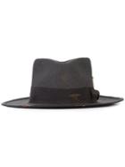 Nick Fouquet Ribbon Trim Hat, Men's, Size: 56, Black, Straw/polyester