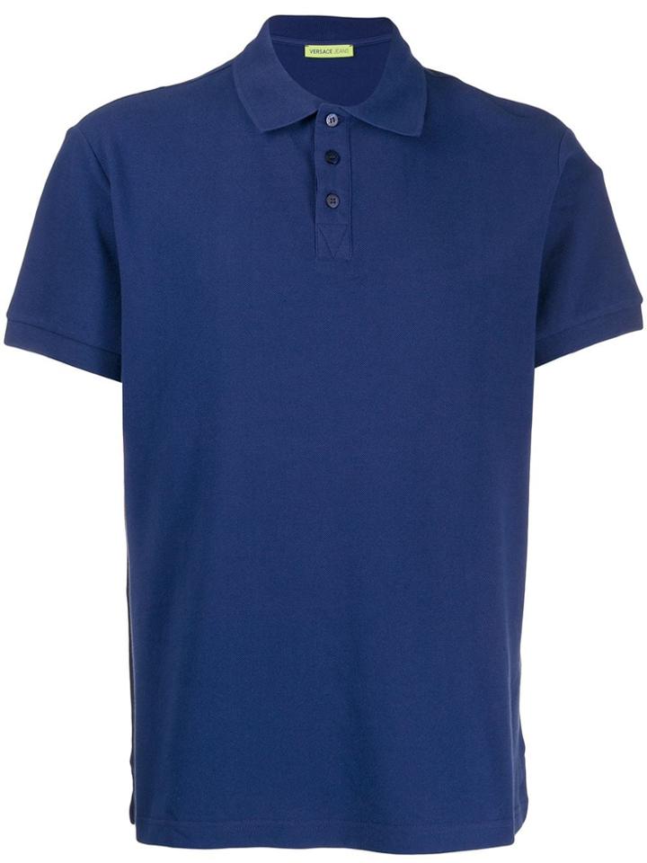 Versace Jeans Logo Printed Polo Shirt - Blue