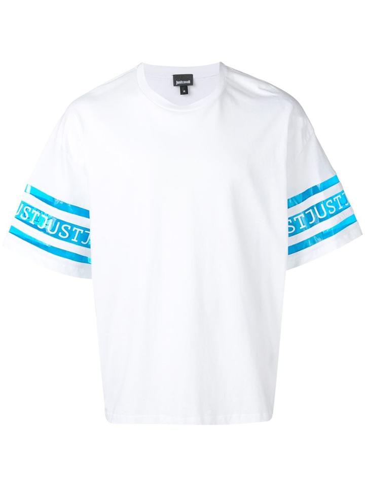 Just Cavalli Branded Panel T-shirt - White