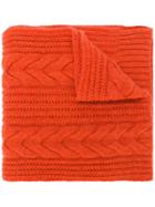 N.peal Wide Cable Scarf - Yellow & Orange