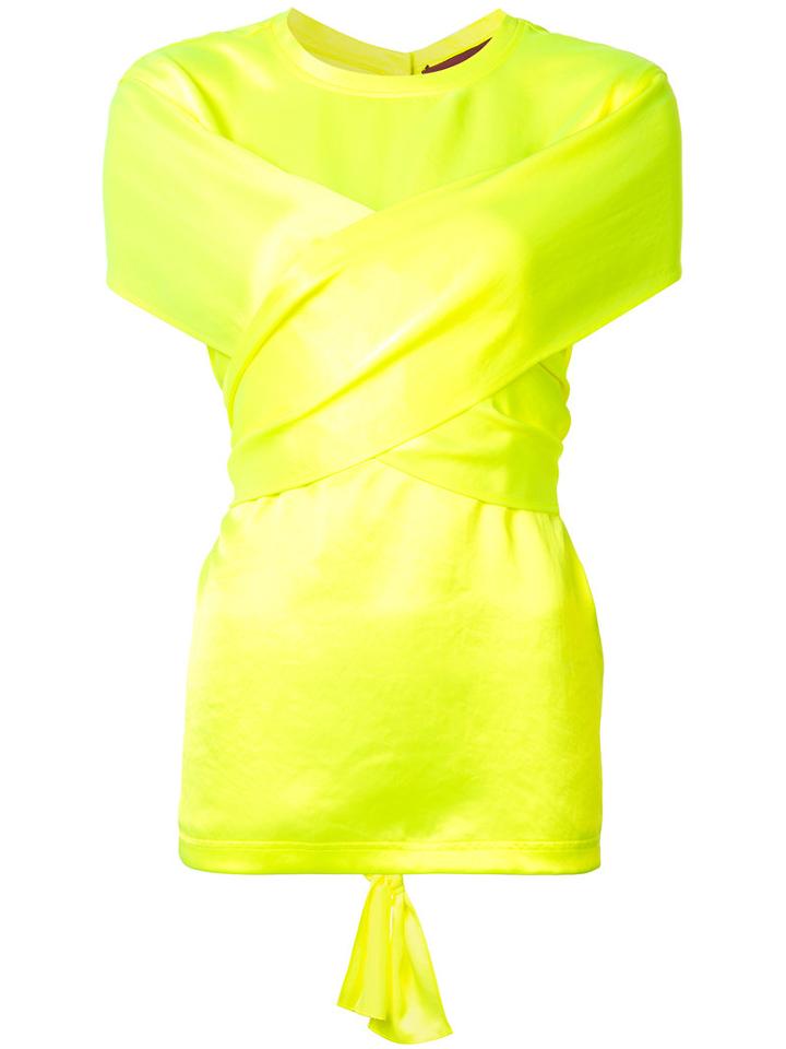 Sies Marjan - Crisscross Strap Top - Women - Silk/triacetate - 6, Yellow/orange, Silk/triacetate