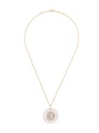 Dubini 18kt Yellow Gold Roma Medallion Necklace - Pink