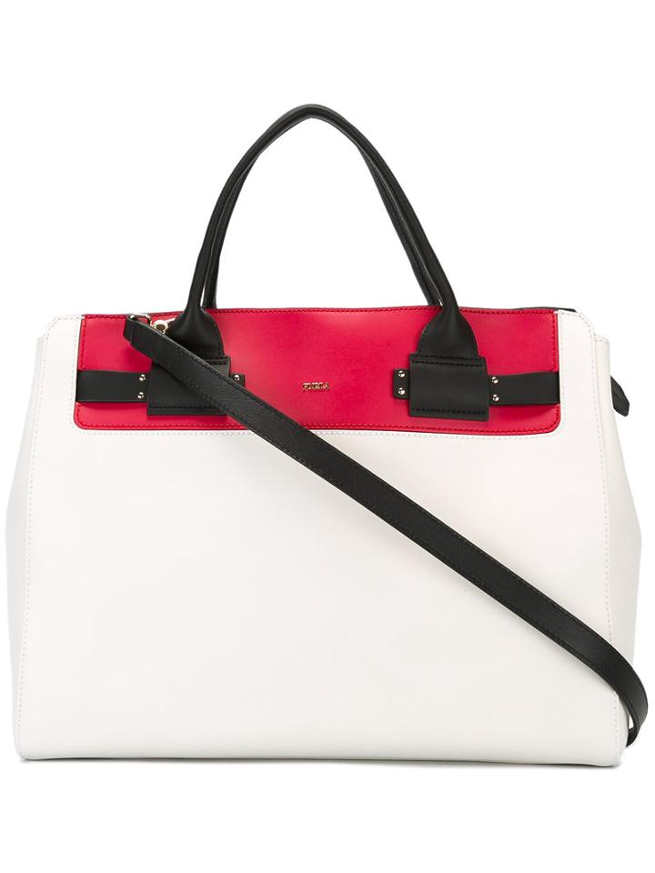 Furla Ruby Tote, Women's, White, Cotton/leather