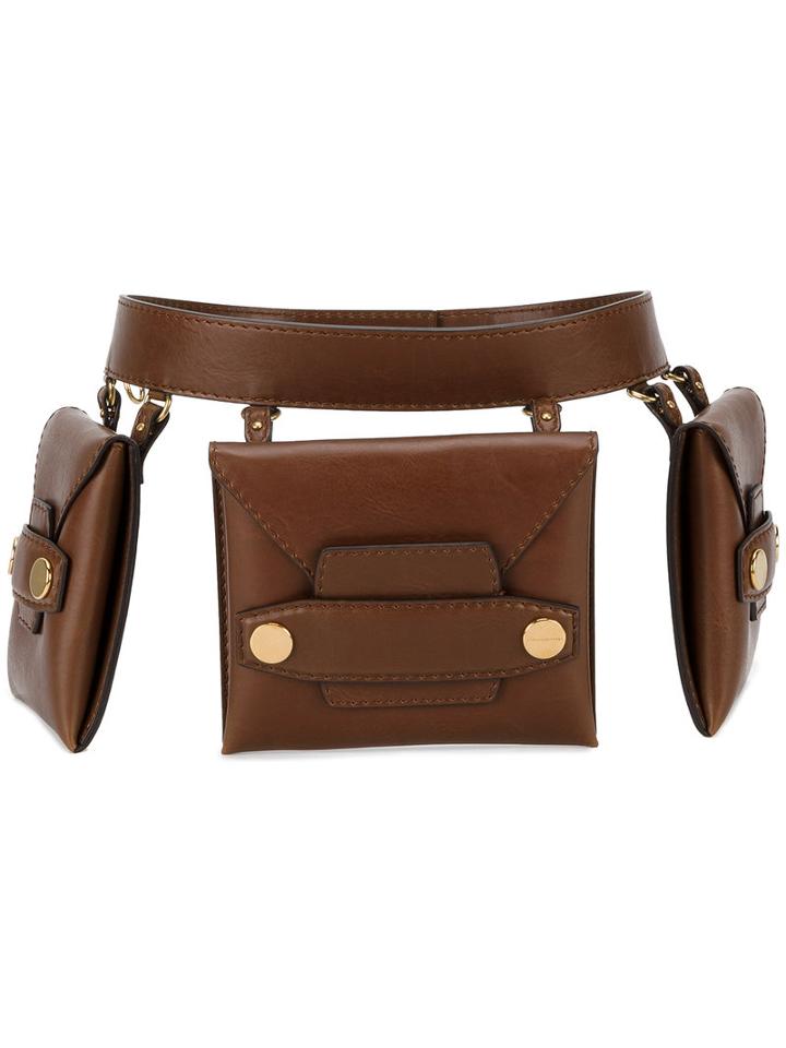 Stella Mccartney - Trio Belt Bag - Women - Artificial Leather - L, Brown, Artificial Leather