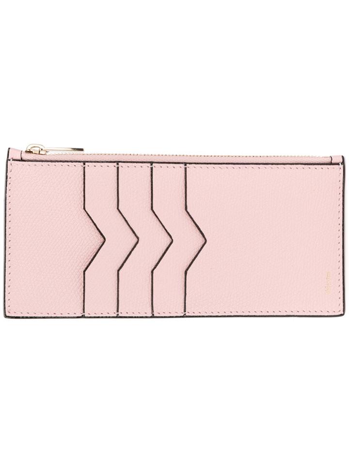 Valextra Vertical Cardholder - Pink & Purple