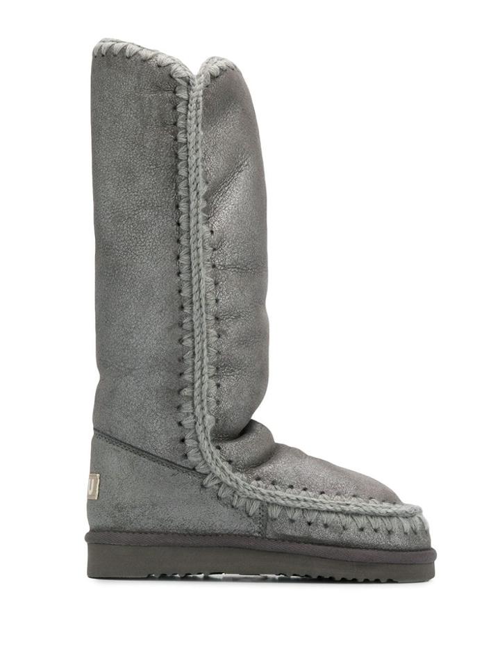 Mou Eskimo Metallic Knee-high Boots - Grey