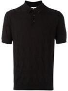 Ports 1961 Star Knit Polo Shirt, Men's, Size: Large, Black, Silk/cotton