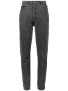 Re/done Levi's Skinny Fit High Rise Jeans With Butt Rip - Black