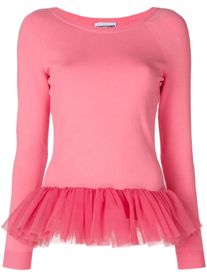 Moschino Tulle Hem Sweater - Pink & Purple