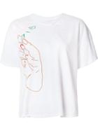 The Squad Distressed Rose Print T-shirt, Women's, Size: Xs, White, Cotton