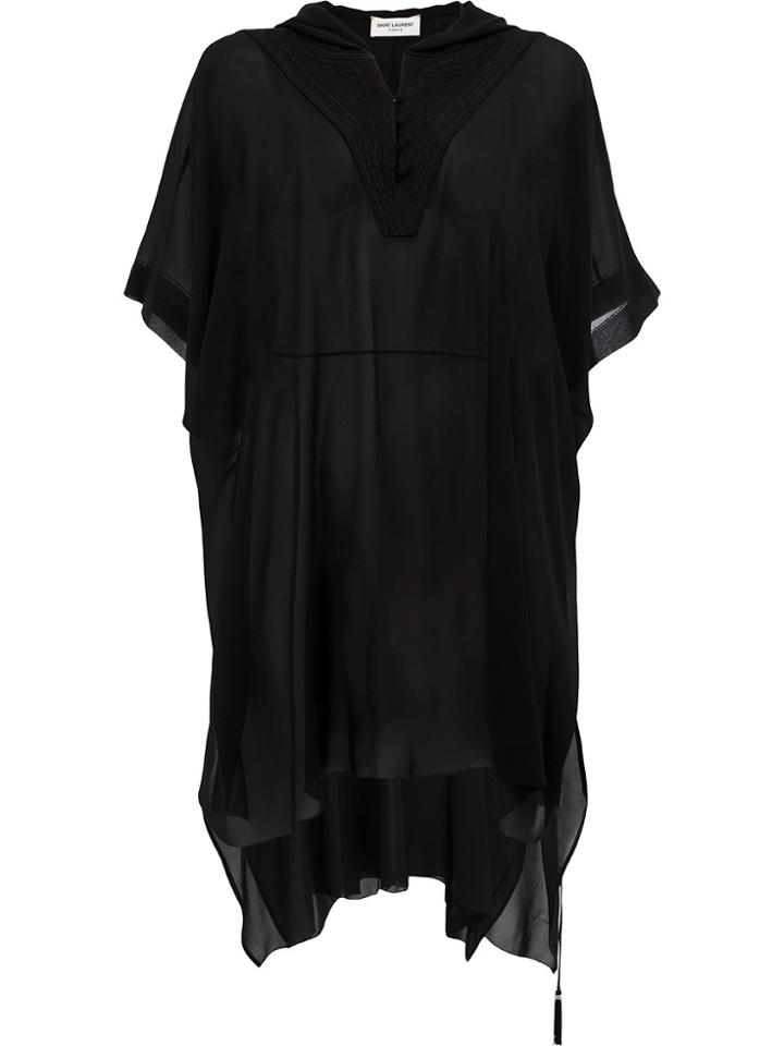 Saint Laurent Hooded Shirt Dress - Black