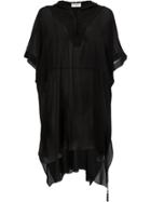 Saint Laurent Hooded Shirt Dress - Black