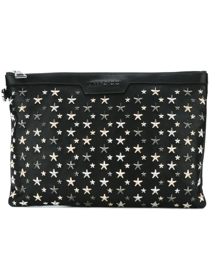 Jimmy Choo Derek Clutch, Men's, Black, Calf Leather/metal Other