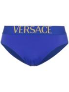 Versace Logo Swim Short Briefs - Blue