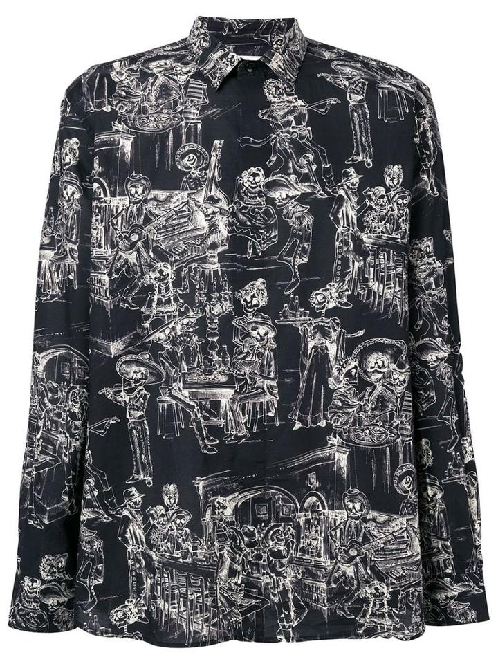 Saint Laurent Mexican Party-print Shirt - Black