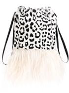 Simonetta Ravizza Furrissima Fringed Drawstring Bag - White