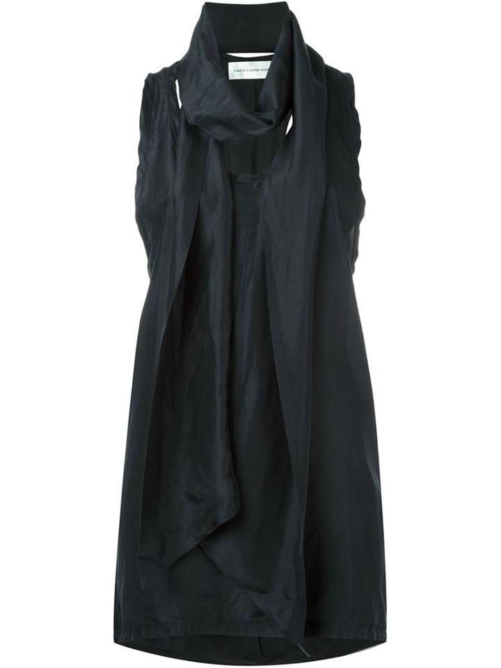 Faith Connexion Scarf Detail Tank Top, Women's, Size: Xs, Black, Silk