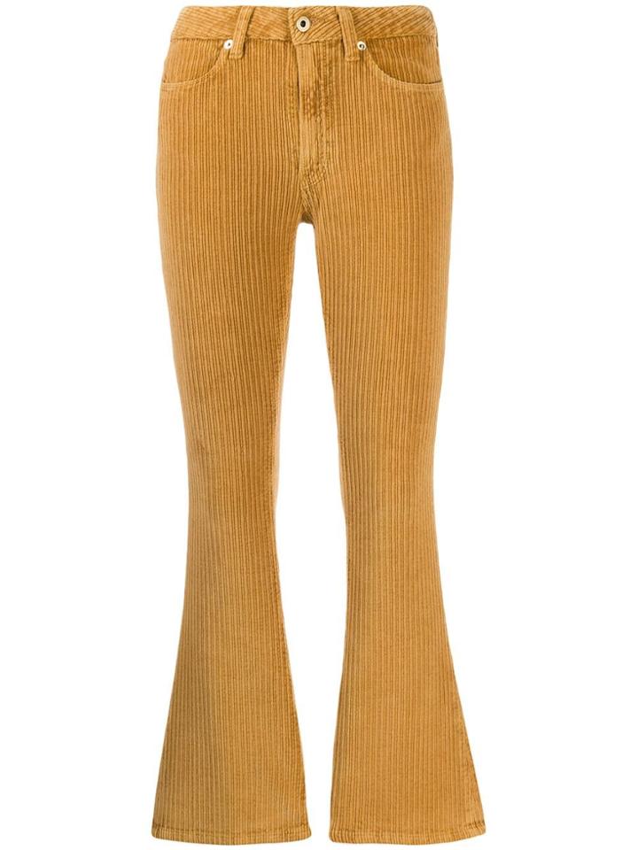 Dondup Corduroy Cropped Flared Trousers - Grey